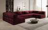 Luxuriöses U-förmiges Designer-Sofa aus Samt mit Schlaffunktion und Stauraum