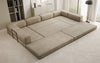 Luxuriöses U-förmiges Designer-Sofa aus Samt mit Schlaffunktion und Stauraum