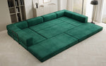 Lade das Bild in den Galerie-Viewer, Luxuriöses U-förmiges Designer-Sofa aus Samt mit Schlaffunktion und Stauraum
