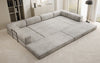 Luxuriöses U-förmiges Designer-Sofa aus Samt mit Schlaffunktion und Stauraum