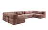 Luxuriöses U-Sofa Lazy U aus Cord mit Schlaffunktion und Stauraum