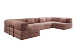 Lade das Bild in den Galerie-Viewer, Luxuriöses U-Sofa Lazy U aus Cord mit Schlaffunktion und Stauraum
