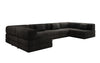 Luxuriöses U-Sofa Lazy U aus Cord mit Schlaffunktion und Stauraum