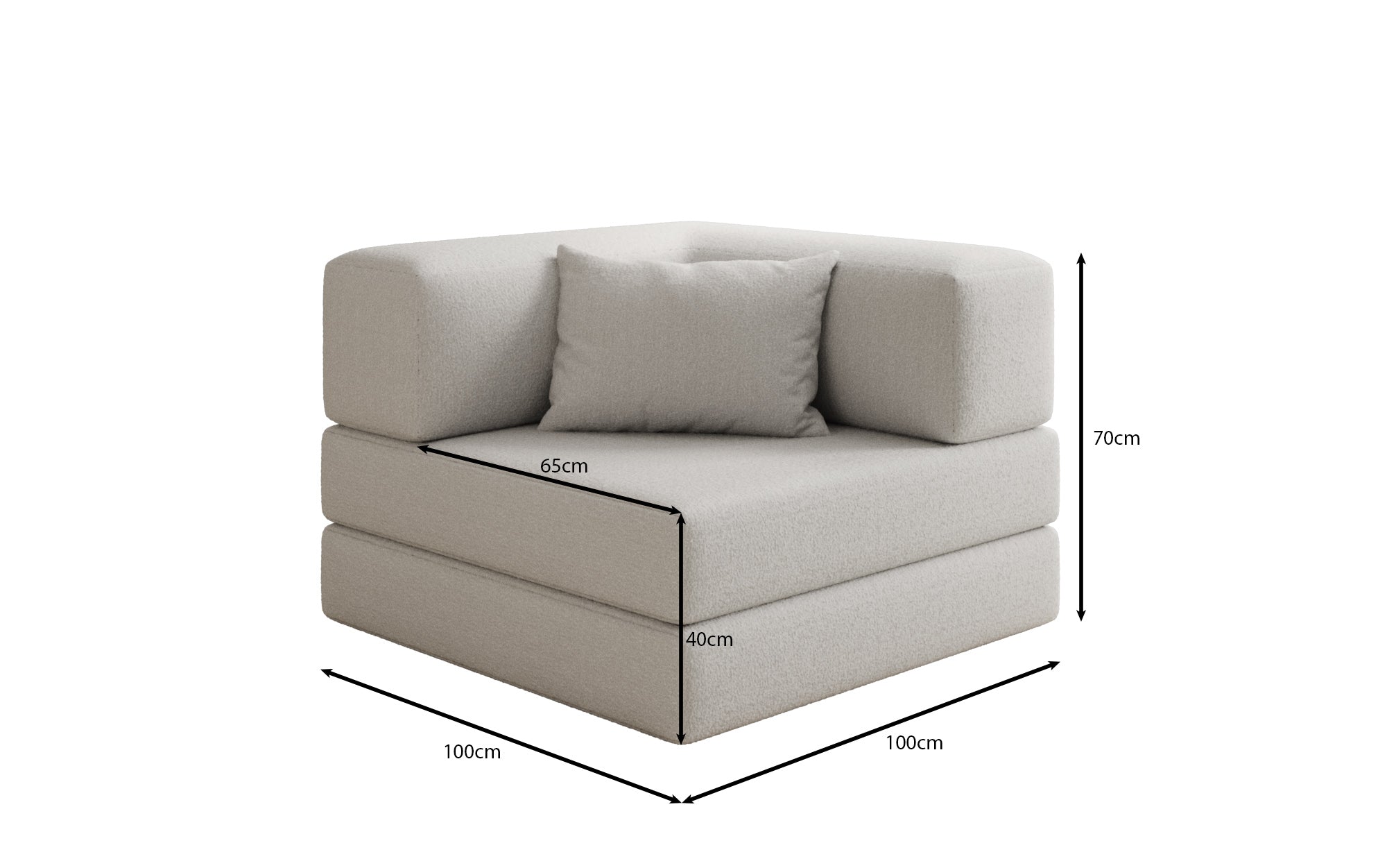 Gemütlicher Designer Bouclé Sofa-Sessel: Stilvoller Komfort für Ihr Zuhause