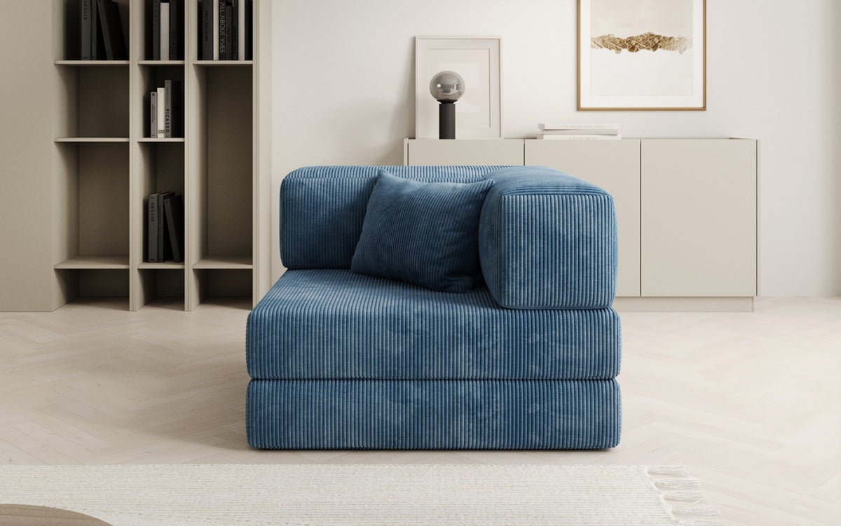 Gemütlicher Designer Cord Sessel mit Lazy Funktion für modernes Wohnzimmer