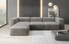 Luxuriöses L-Sofa Snug, Samtbezug, Modulares Ecksofa, Gemütlich & Stilvoll