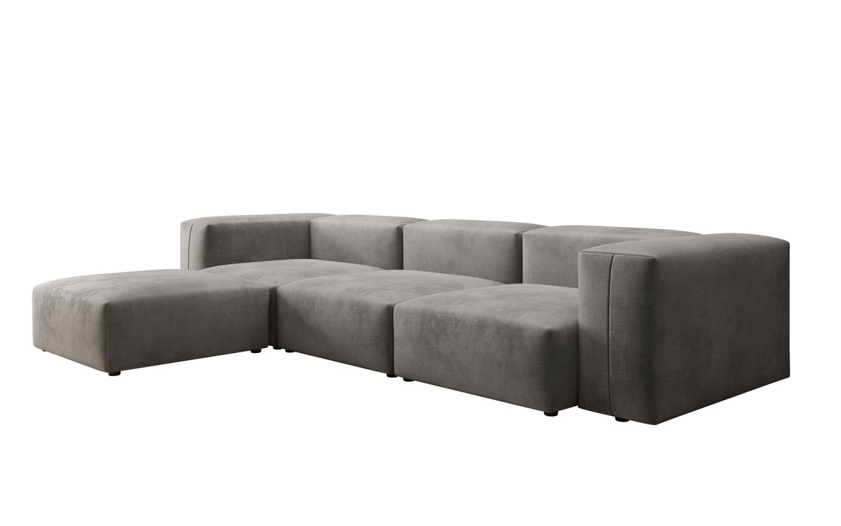 Luxuriöses L-Sofa Snug, Samtbezug, Modulares Ecksofa, Gemütlich & Stilvoll