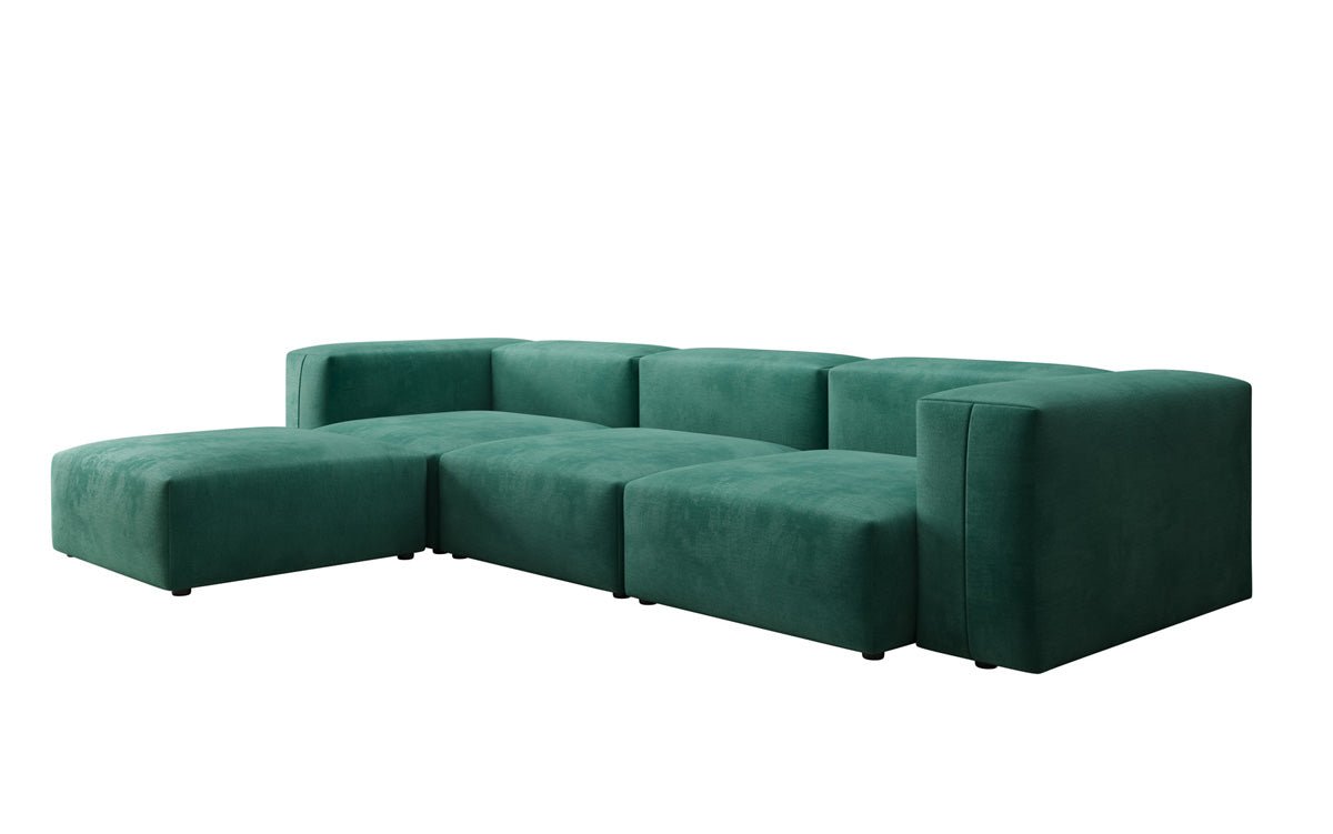 Luxuriöses L-Sofa Snug, Samtbezug, Modulares Ecksofa, Gemütlich & Stilvoll