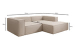 Lade das Bild in den Galerie-Viewer, Lesley L Mini Designer Ecksofa aus Stoff – Modern, Gemütlich, Vielseitig
