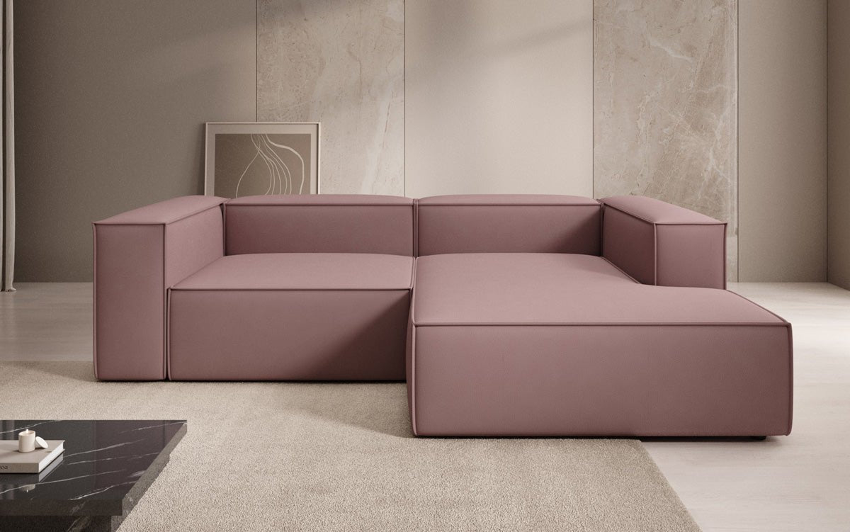 Lesley L Mini Designer Ecksofa aus Stoff – Modern, Gemütlich, Vielseitig