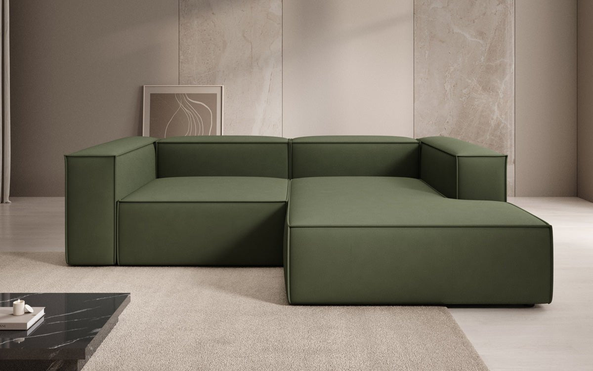 Lesley L Mini Designer Ecksofa aus Stoff – Modern, Gemütlich, Vielseitig