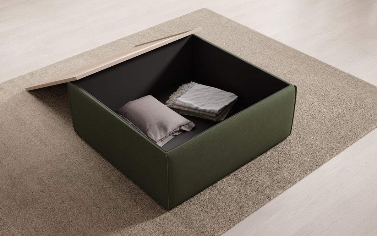 Lesley Moderner Stoff Beistellhocker Couchtisch mit Verstecktem Stauraum in Vielen Farben