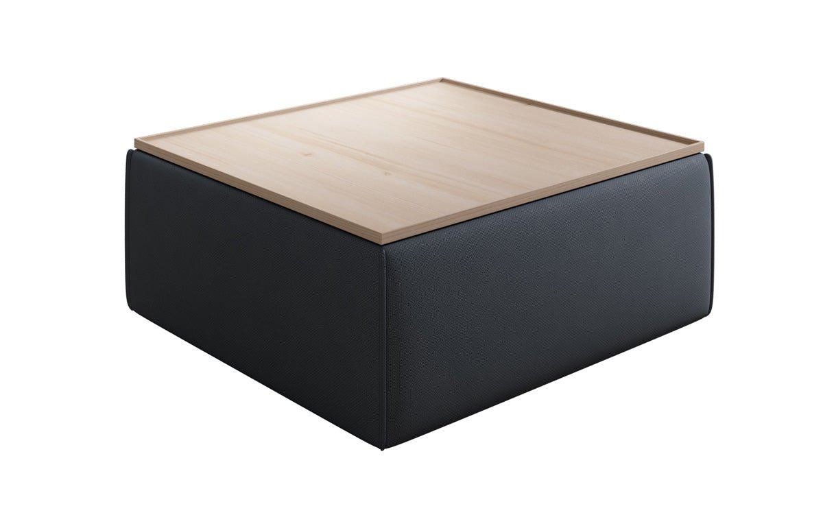 Lesley Multifunktionaler Beistellhocker Couchtisch aus Stoff mit Integriertem Stauraum