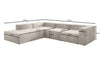 Luxuriöses L-Form Samt-Sofa Lesley mit langer Ottomane, modernes Design