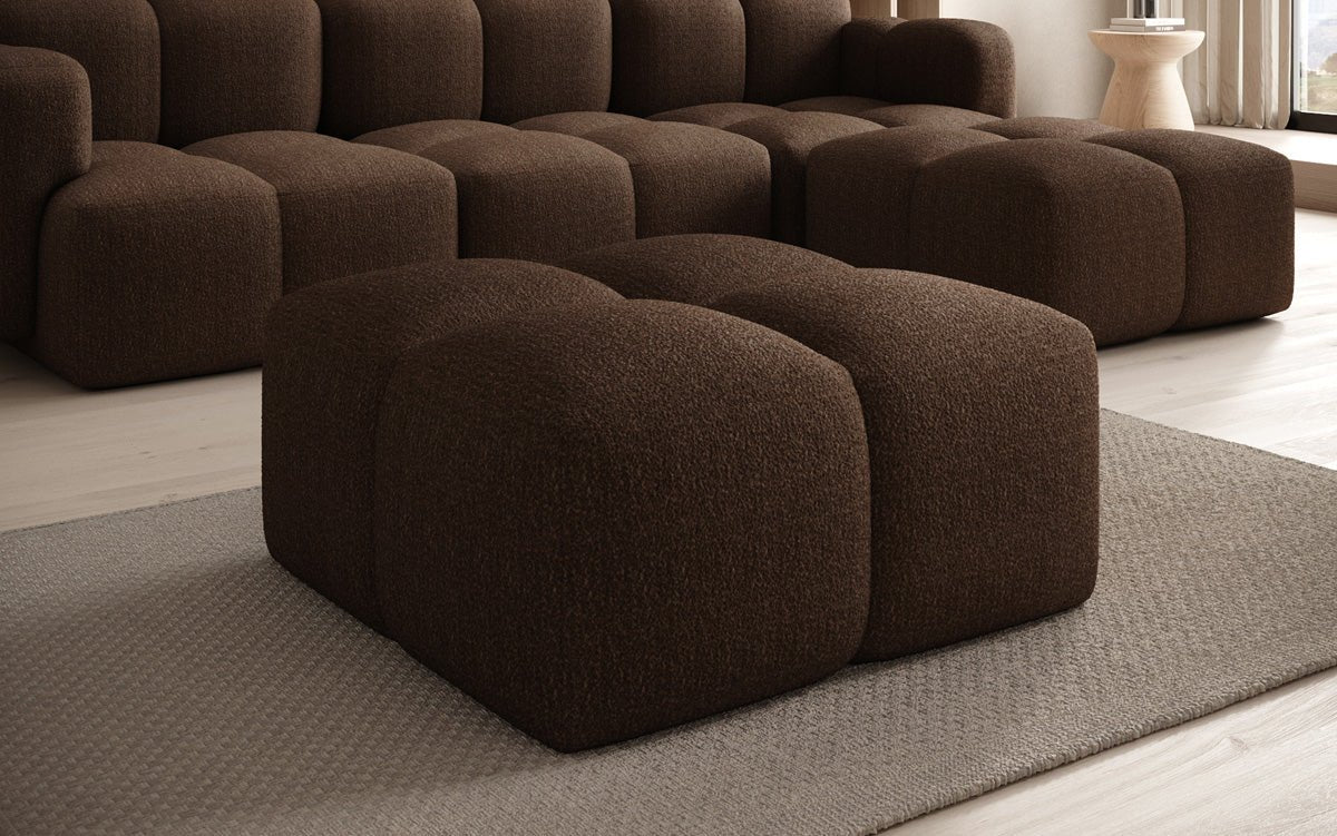 Luxuriöser Bouclé Beistellhocker Celly: Modern, Gemütlich, Vielseitig für Ihr Zuhause