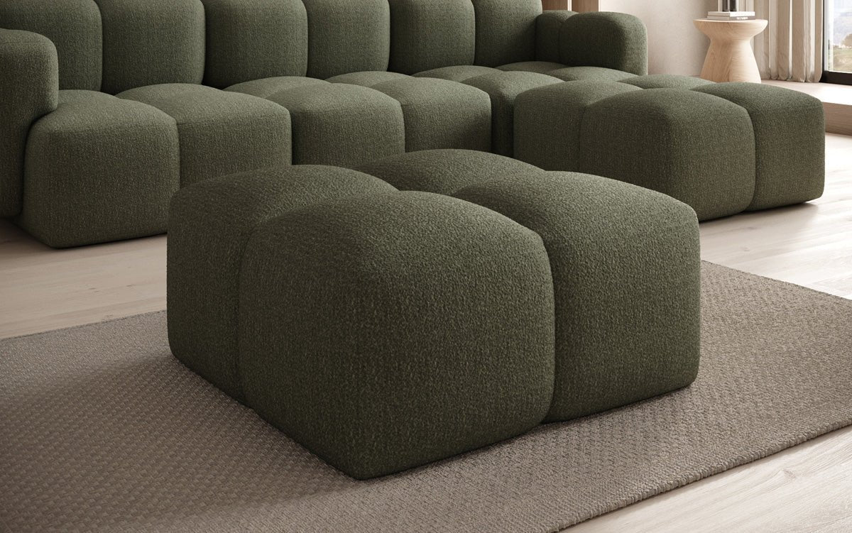 Luxuriöser Bouclé Beistellhocker Celly: Modern, Gemütlich, Vielseitig für Ihr Zuhause