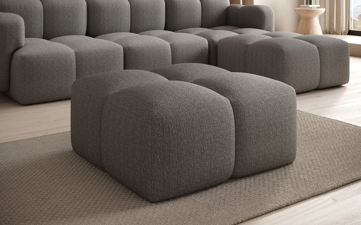Luxuriöser Bouclé Beistellhocker Celly: Modern, Gemütlich, Vielseitig für Ihr Zuhause