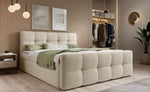 Lade das Bild in den Galerie-Viewer, Luxuriöses Bouclé Boxspringbett Cozy: Eleganter Komfort mit Praktischem Stauraum
