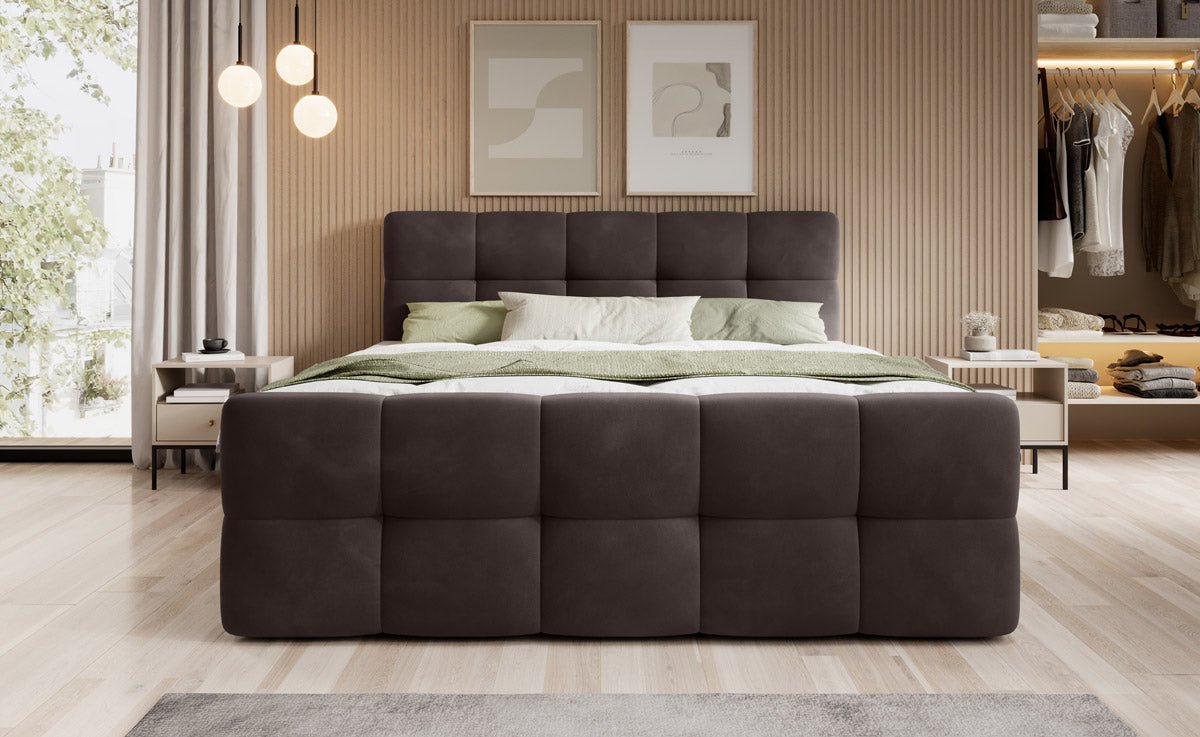 Boxspringbett Cozy Samt: Luxuriöser Komfort, Eleganz und Praktischer Stauraum