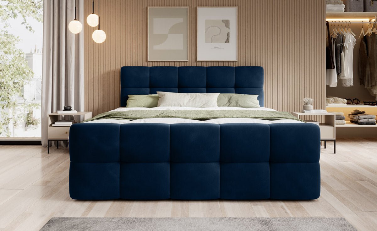 Boxspringbett Cozy Samt: Luxuriöser Komfort, Eleganz und Praktischer Stauraum