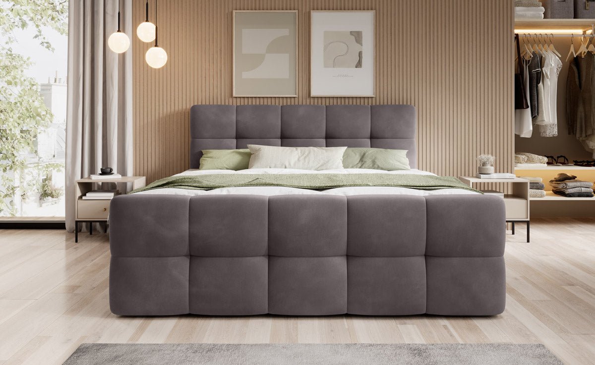 Boxspringbett Cozy Samt: Luxuriöser Komfort, Eleganz und Praktischer Stauraum
