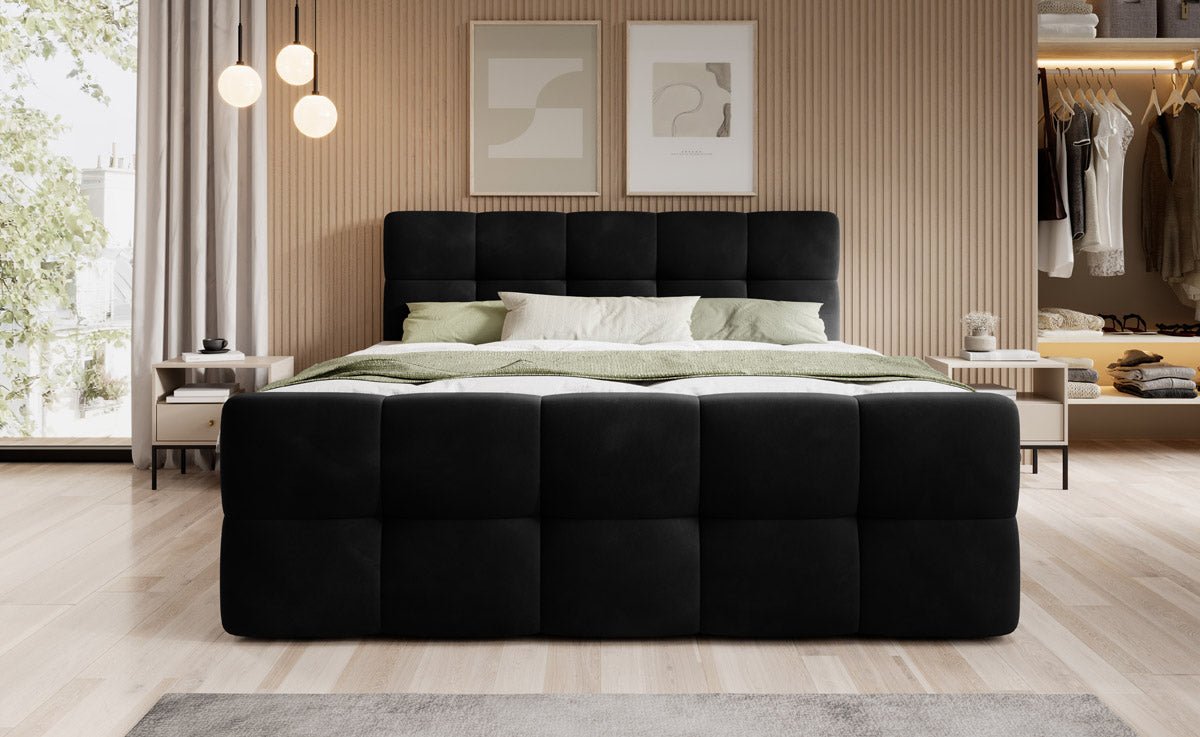 Boxspringbett Cozy Samt: Luxuriöser Komfort, Eleganz und Praktischer Stauraum