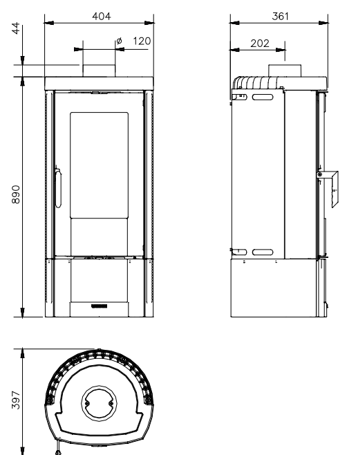 La Nordica Candy 4.0 Holzofen – 6,2 kW, Anthrazit, hohe Effizienz