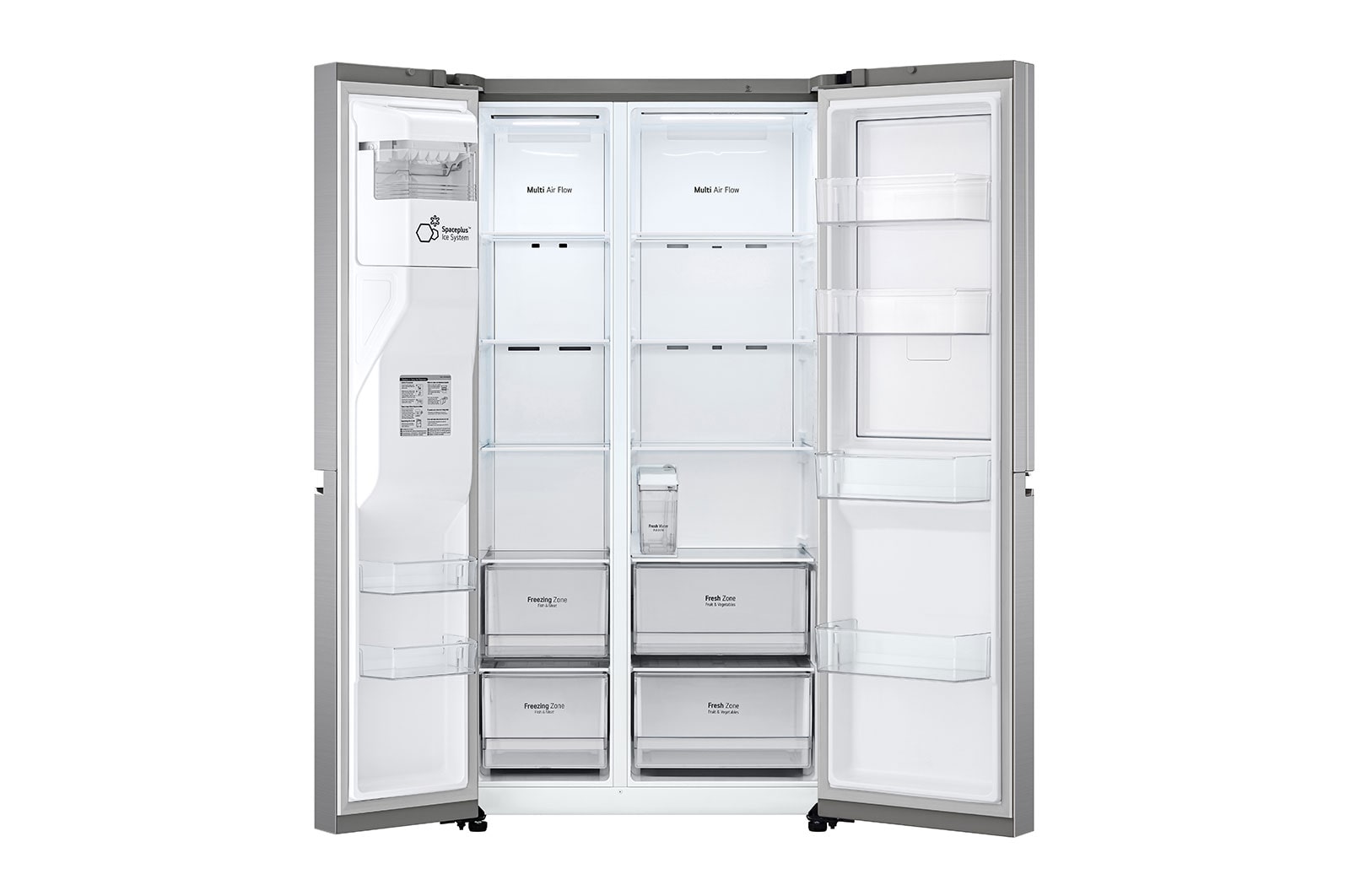 LG Side-by-Side Kühlschrank, Silber, Door-in-Door, 635L, Eis- & Wasserspender