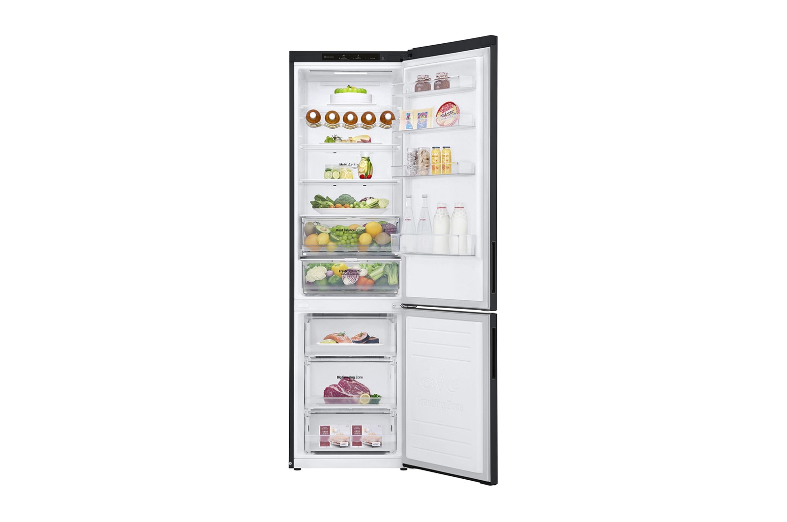 LG Kühl-Gefrierkombination 384L Smart Inverter Kompressor Matte Black EEK C