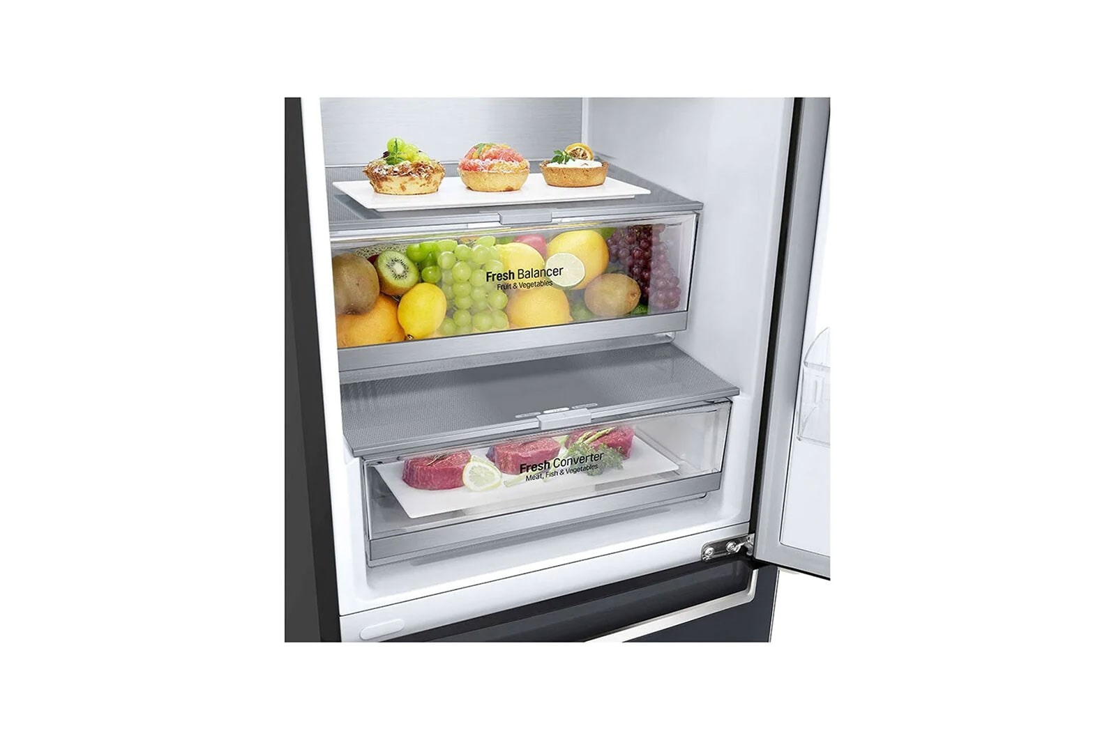LG GBB92MCBAP Kühl-Gefrierkombination: Mattschwarz, 384L, A-Klasse, Inverter Linear Compressor