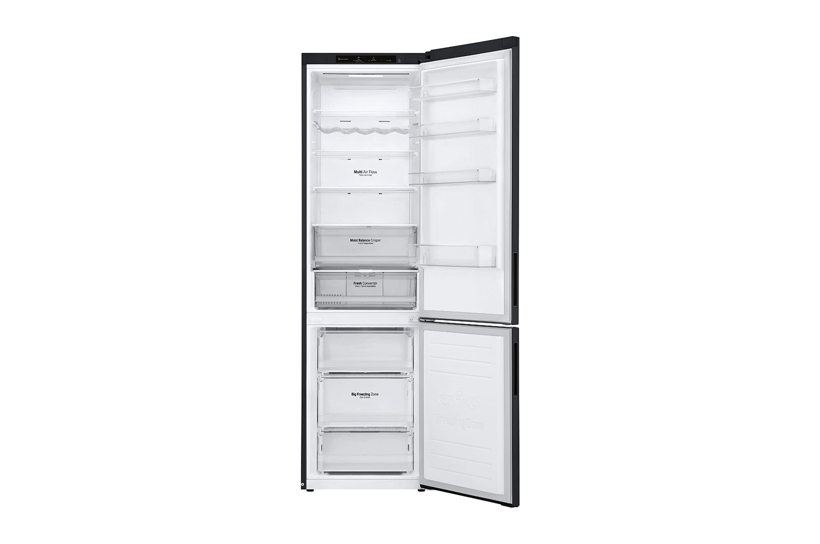 LG Kühl-Gefrierkombination 384L Smart Inverter Kompressor Matte Black EEK C