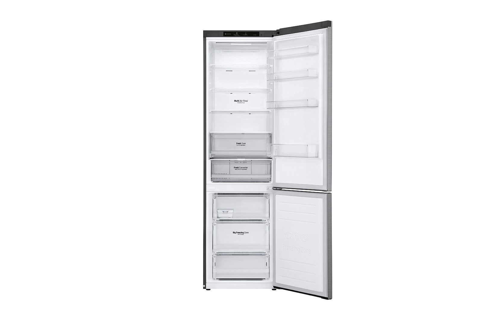 LG Edelstahl Kühl-Gefrierkombination: 384L, Smart Inverter, Total No Frost für Frische