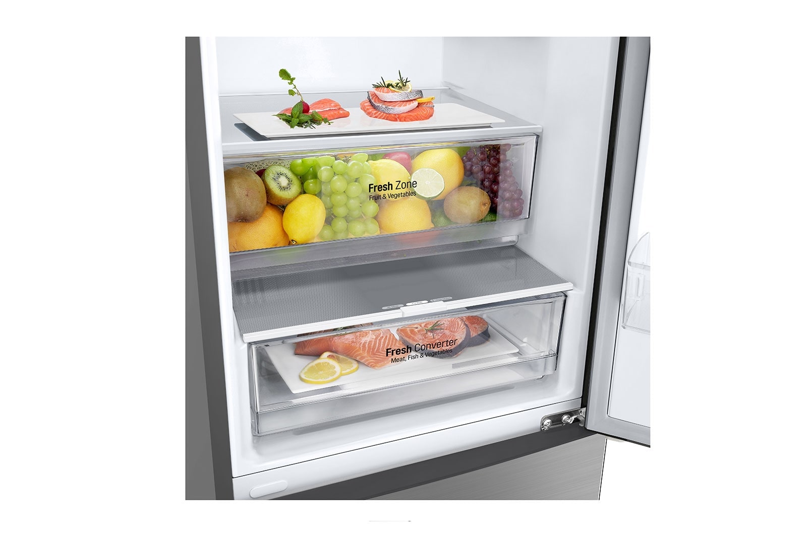 LG Edelstahl Kühl-Gefrierkombination: 384L, Smart Inverter, Total No Frost für Frische