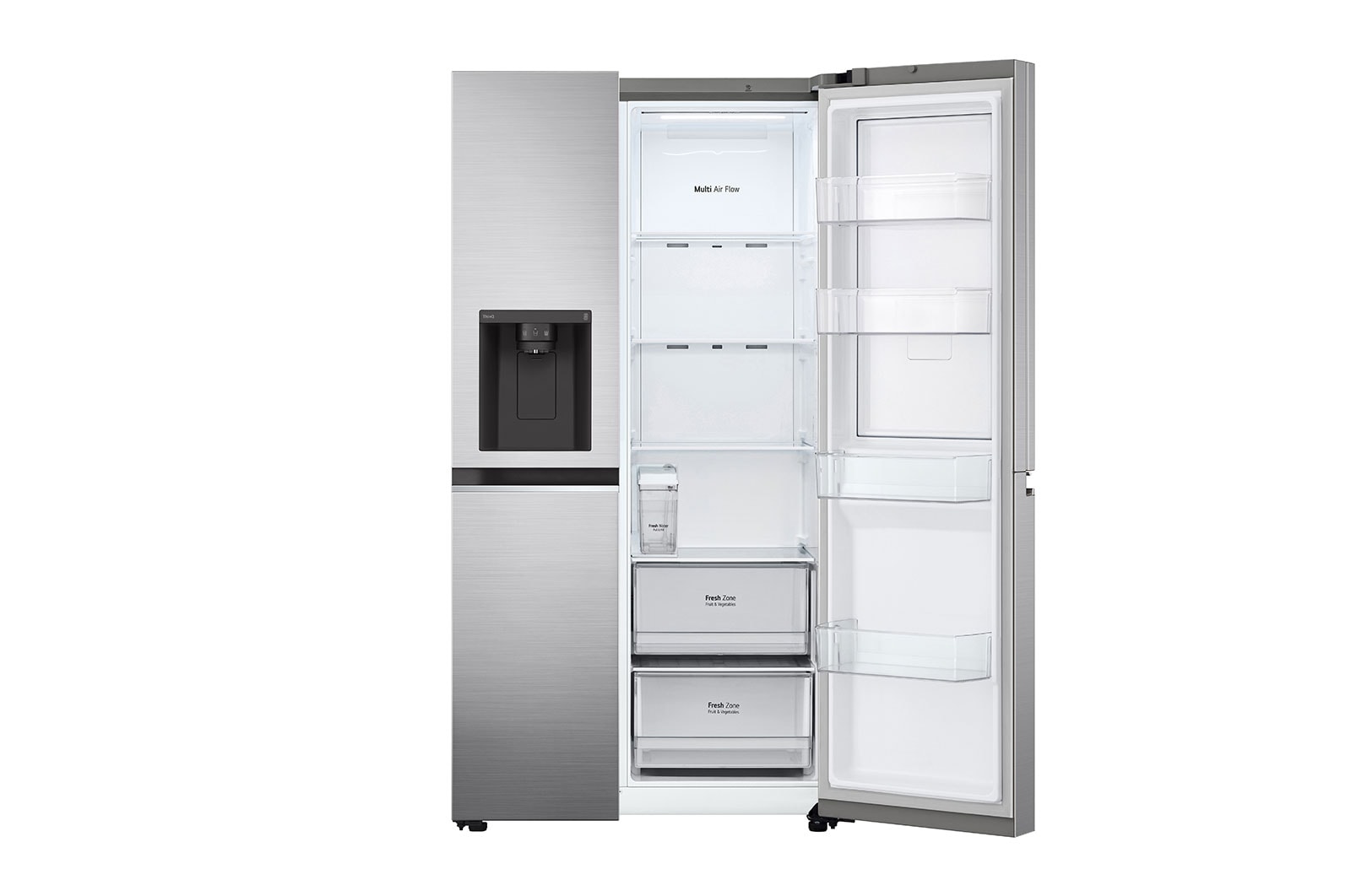 LG Side-by-Side Kühlschrank, Silber, Door-in-Door, 635L, Eis- & Wasserspender