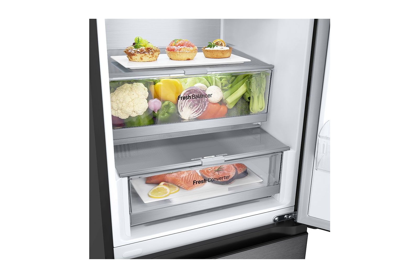 LG GBV7280CEV Kühl-Gefrierkombination 387L, Smart Inverter Kompressor, Essence Black Steel