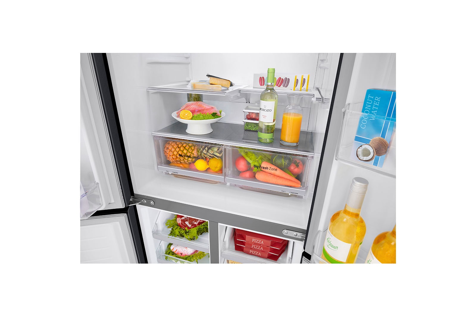 LG Slim Fit Multi-Door Kühlschrank 530L, Energieeffizienz E, Matte Black Steel
