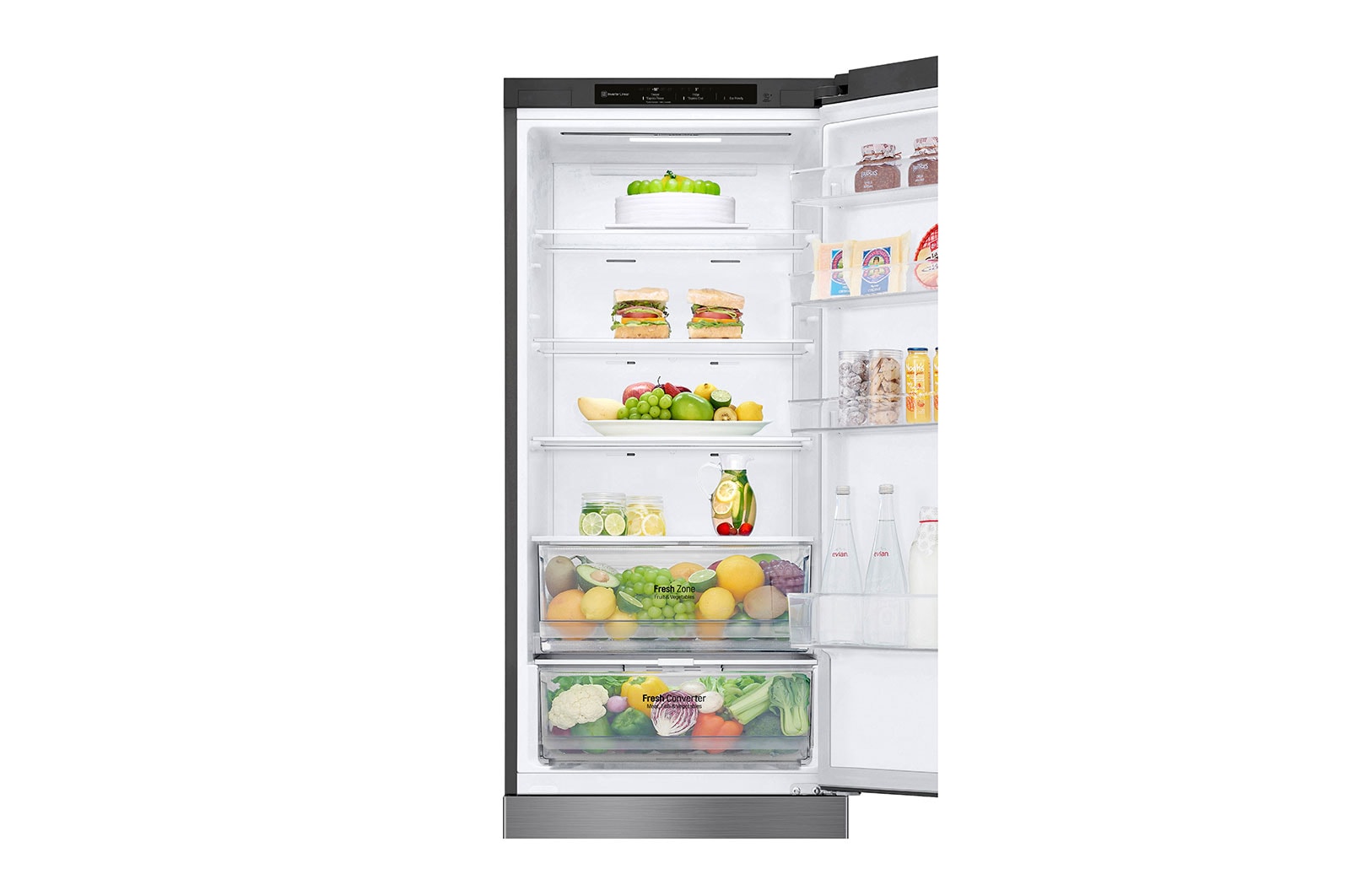 LG Kühl-Gefrierkombination 384L, Inverter Linear Kompressor, A-Klasse, Platinum Silber