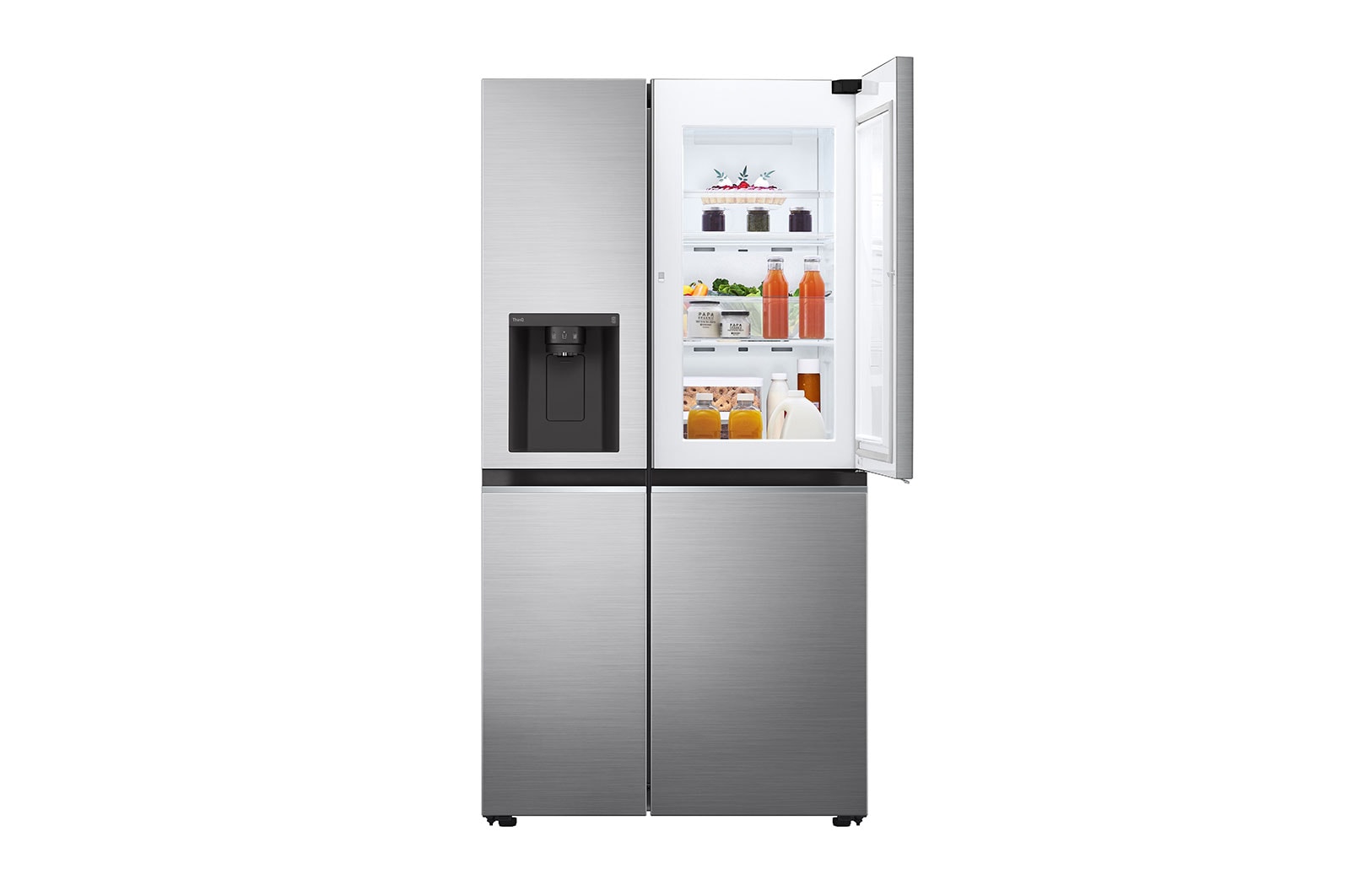 LG Side-by-Side Kühlschrank, Silber, Door-in-Door, 635L, Eis- & Wasserspender