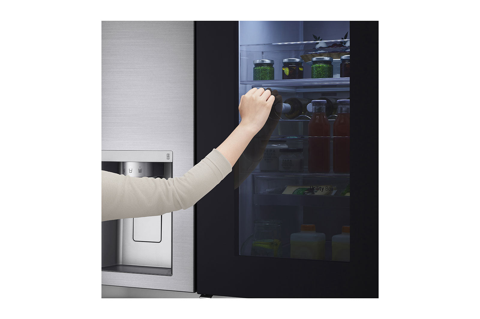 LG GSXV91PZAE Side-by-Side Kühlschrank: InstaView, Eisspender, 635L, Platinum Silber