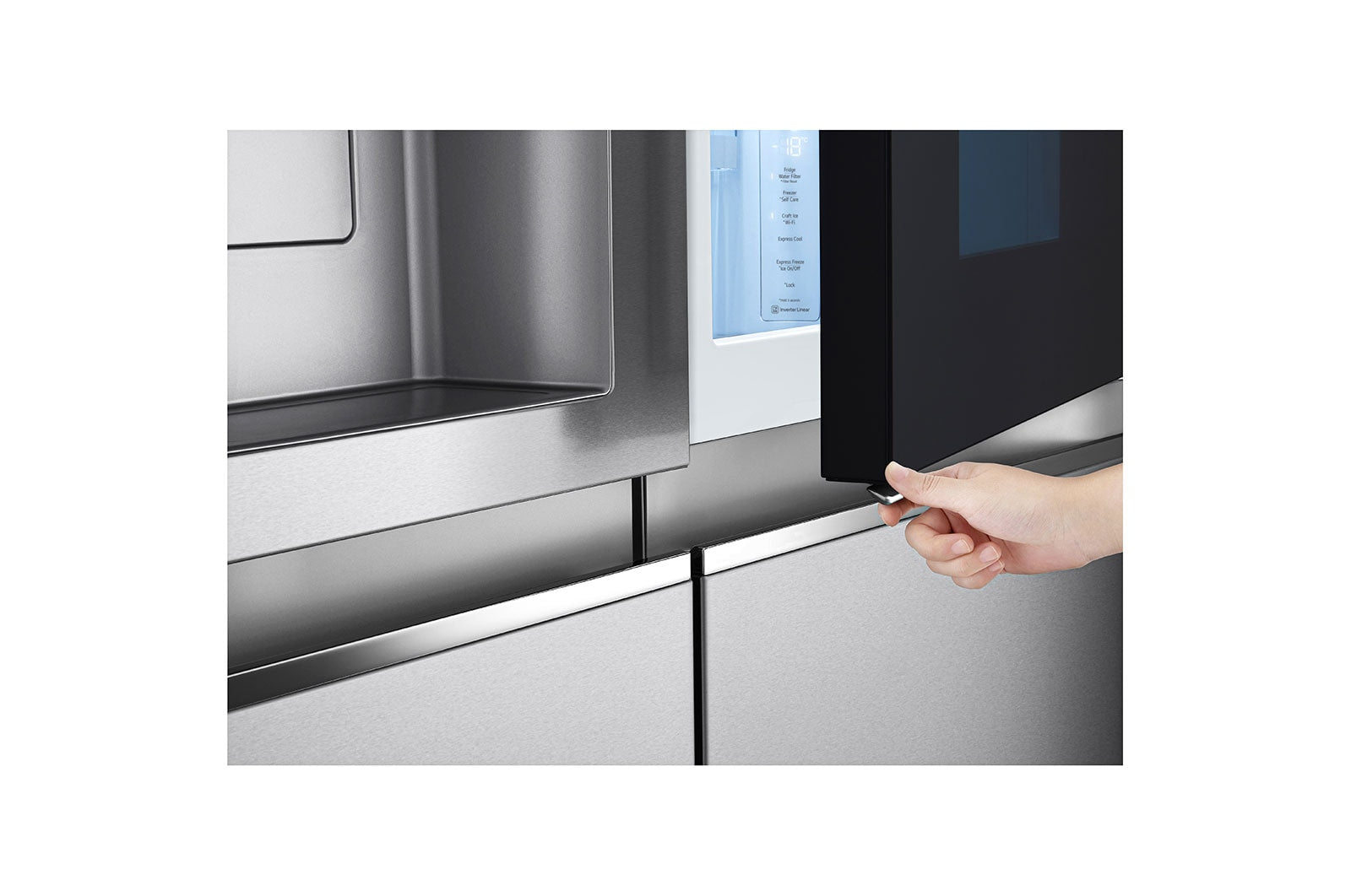 LG GSXV90BSDE InstaView Side-by-Side Kühlschrank mit Craft Ice & Wasserspender