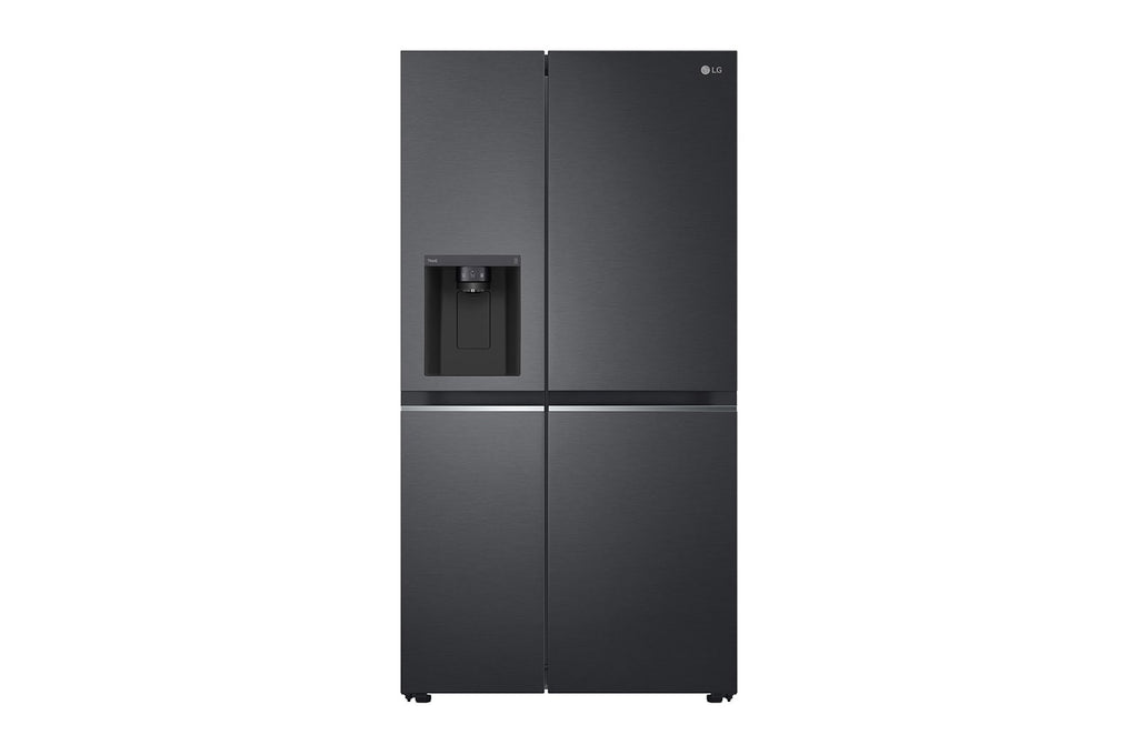 LG Side-by-Side Kühlschrank GSLV71MCTD, Matte Black, Total No Frost, Eis- & Wasserspender, ThinQ Smart