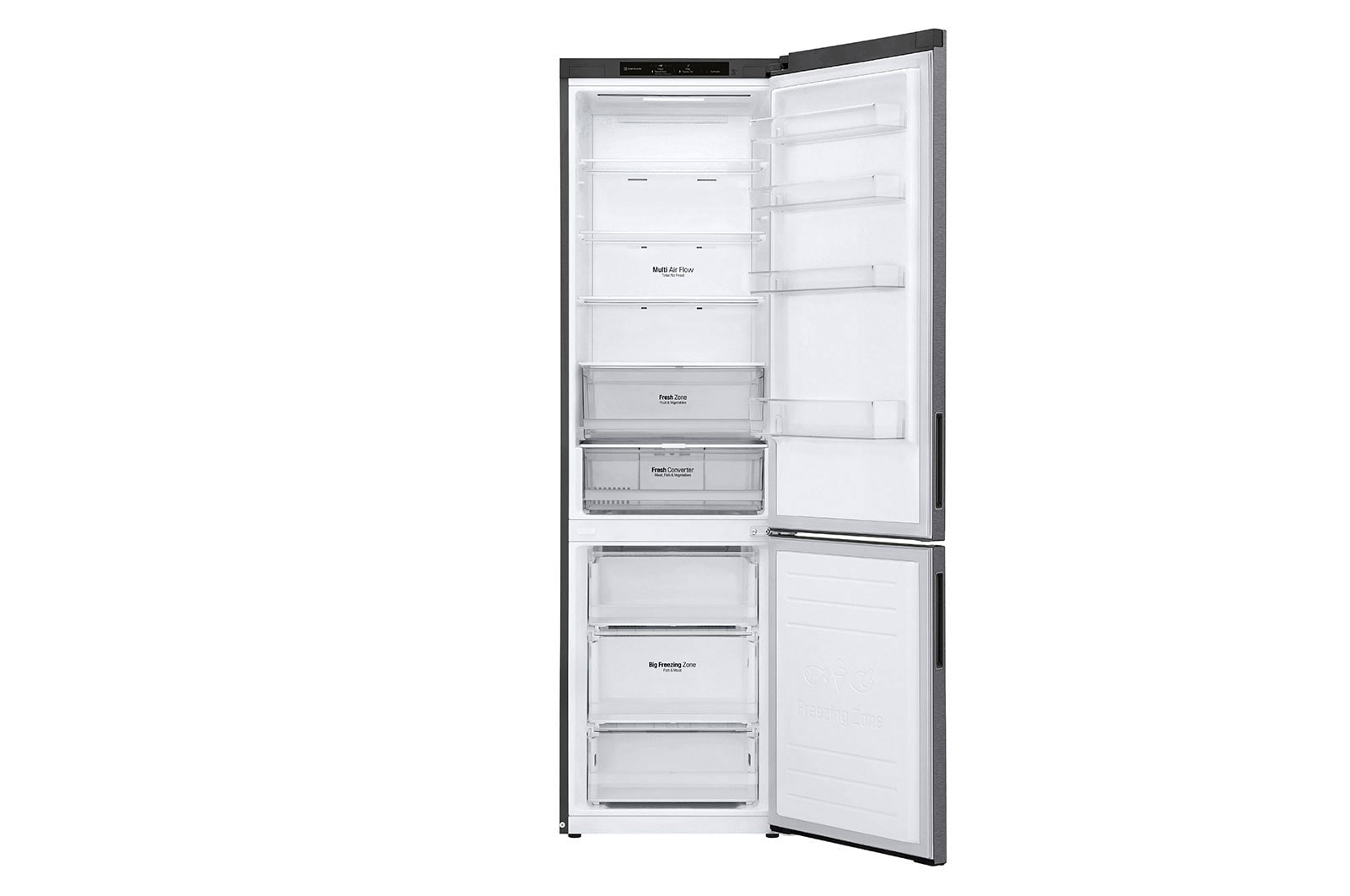 LG Kühl-Gefrierkombination 384L Smart Inverter, Dark Graphite, Energieeffizienz C