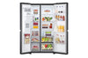 LG Side-by-Side Kühlschrank GSLV71MCTD, Matte Black, Total No Frost, Eis- & Wasserspender, ThinQ Smart
