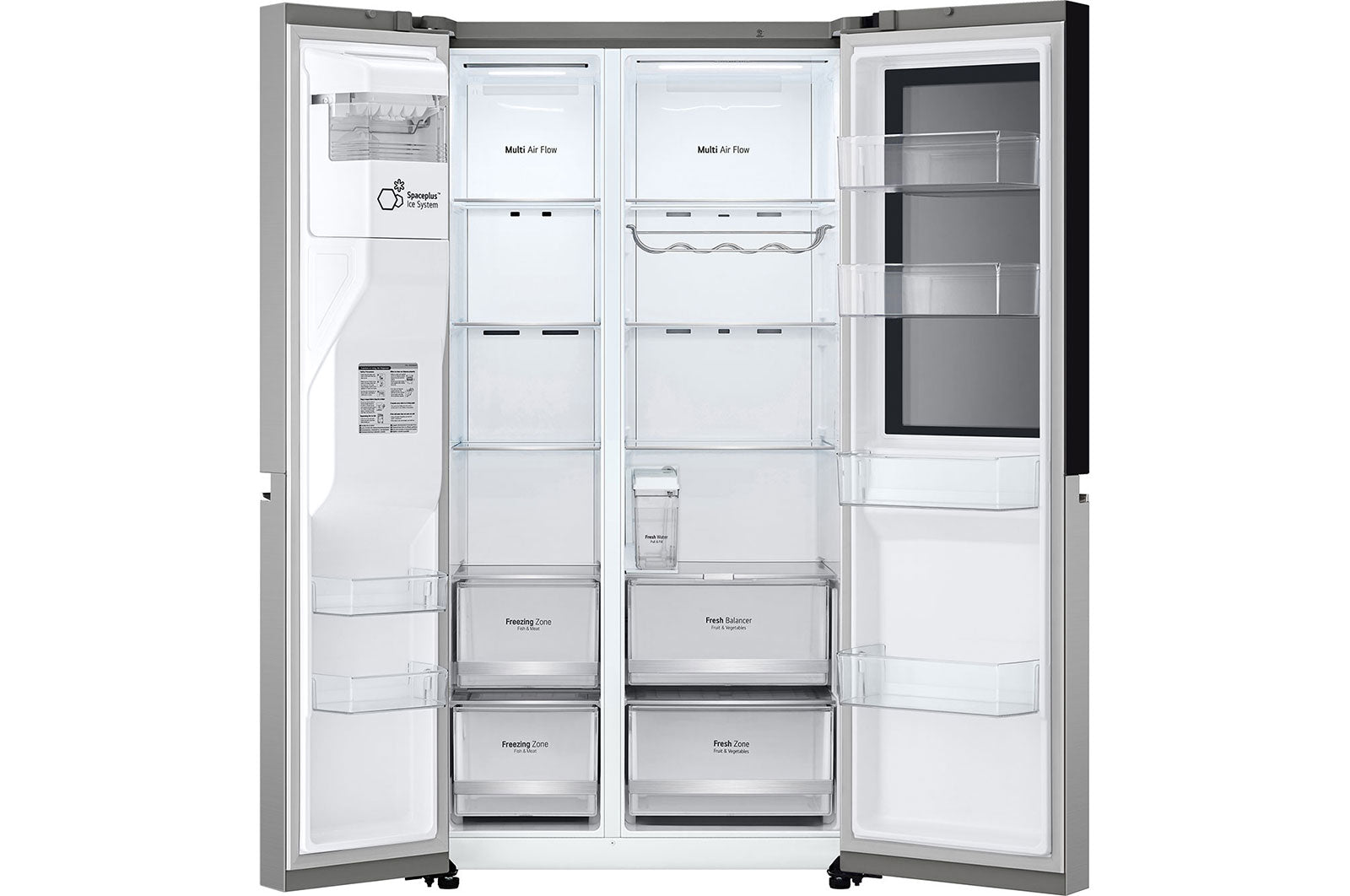 LG Side-by-Side Kühlschrank InstaView 635L, Eis, Crushed Ice, Wasserspender, Smart Inverter