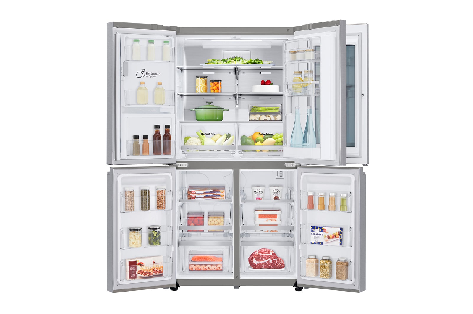 LG InstaView Side-by-Side Kühlschrank: 638L Multi-Door mit Eis- & Wasserspender