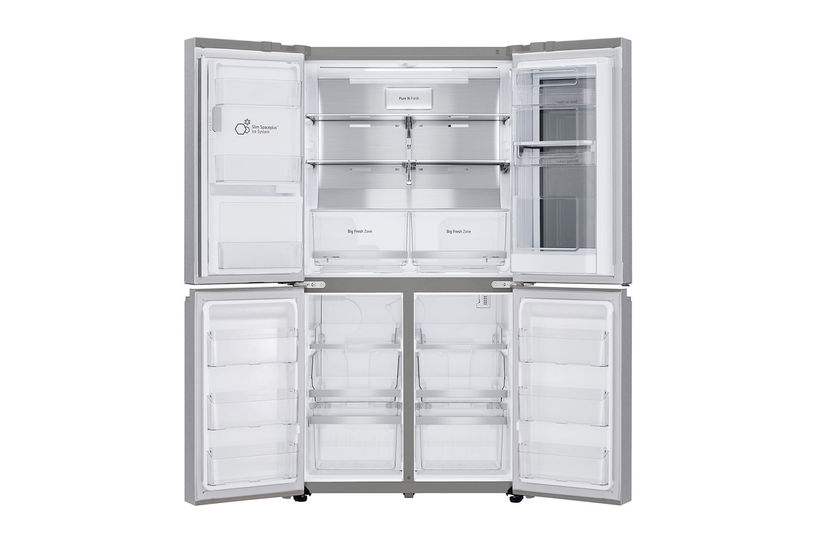 LG InstaView Side-by-Side Kühlschrank: 638L Multi-Door mit Eis- & Wasserspender
