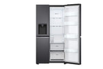 Lade das Bild in den Galerie-Viewer, LG Side-by-Side Kühlschrank GSLV71MCTD, Matte Black, Total No Frost, Eis- &amp; Wasserspender, ThinQ Smart

