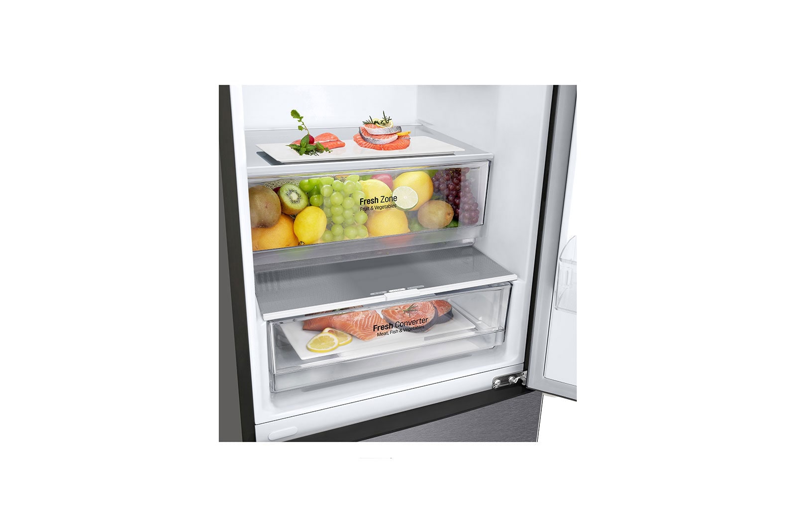 LG Kühl-Gefrierkombination 384L Smart Inverter, Dark Graphite, Energieeffizienz C