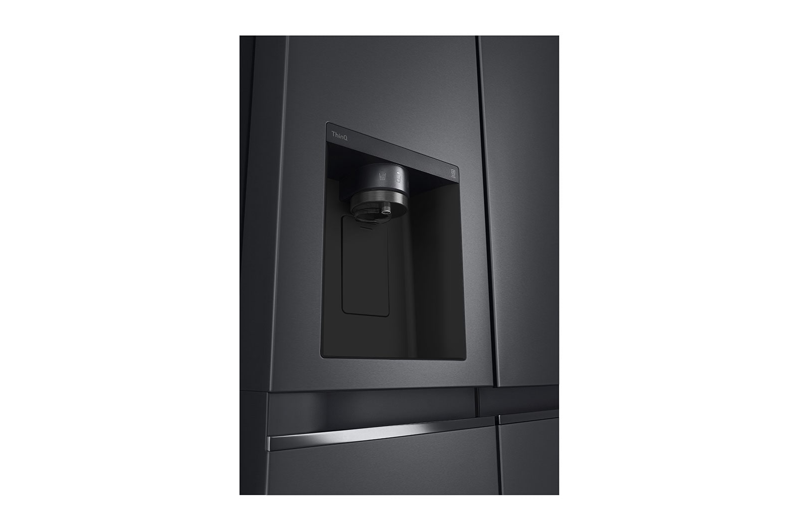 LG Side-by-Side Kühlschrank GSLV71MCTD, Matte Black, Total No Frost, Eis- & Wasserspender, ThinQ Smart
