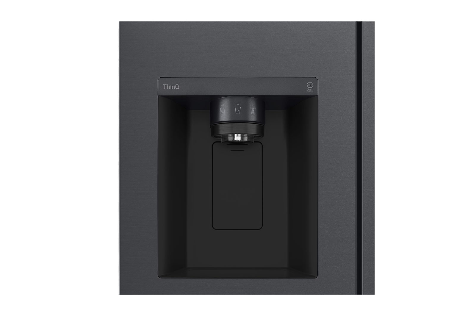 LG Side-by-Side Kühlschrank GSLV71MCTD, Matte Black, Total No Frost, Eis- & Wasserspender, ThinQ Smart